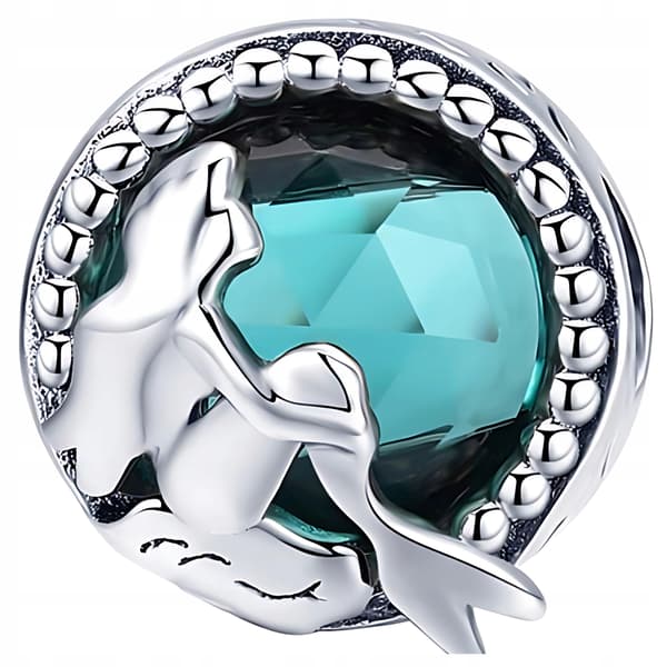 Charms silver 925 sjöjungfruhänge pärla blå silver presentpärlor