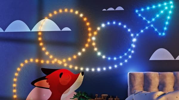 Twinkly Strings USB-C lyssnöre - 100 RGB LED-lampor, 6m, grön fläta
