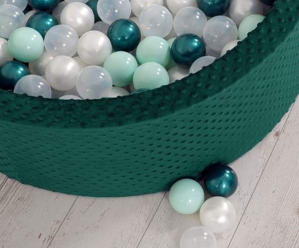 Minky torrpool H-30 cm med 200 bollar - flaskgrön