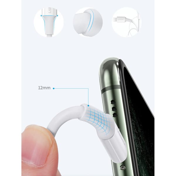 MFi USB-C - iPhone Lightning-kabel 20W 3A 0,25m - Vit