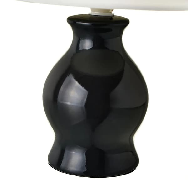 Keramisk natlampe, sort og hvid, 26 cm