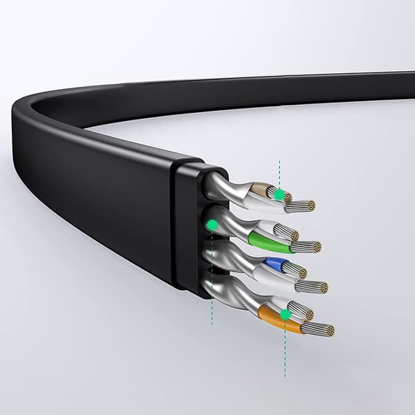 Platt LAN-patchkabel RJ45 Ethernet Cat. 6 8m svart