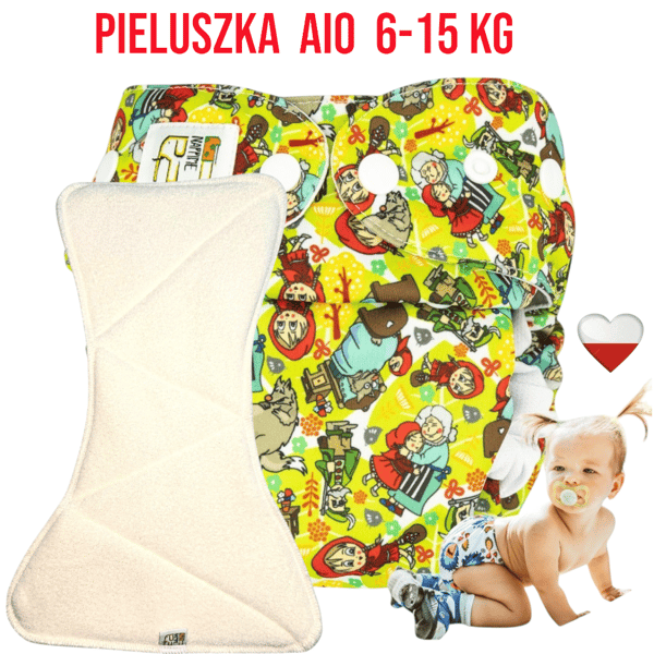 NappiMe AIO punainen mikrofleece-taskuvaippa hupulla