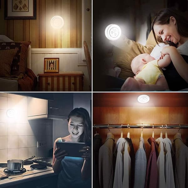 Trådlös LED-nattlampa för underskåp, 6 st