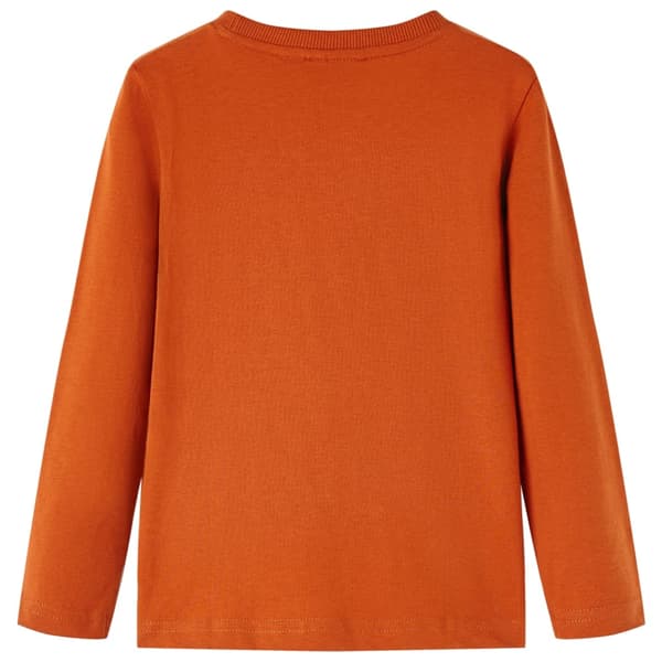 Børne langærmet T-shirt, rustrød, 104