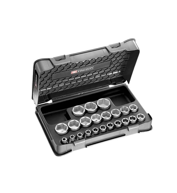 S.401B - 1/2" hylsysarja kasetissa, 6-kulmainen, 8 mm - 32 mm