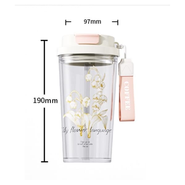 Mugg, vattenflaska med sugrör och pip 550 ML BD29