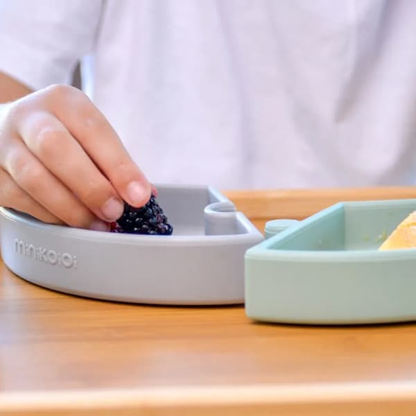 Silikonpusselplatta för barn med sugkopp 3 bitar 19 cm grön