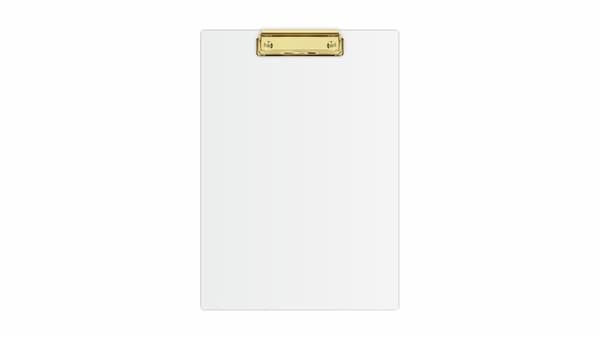 A4 klippbord vit + guldfärgad mekanism