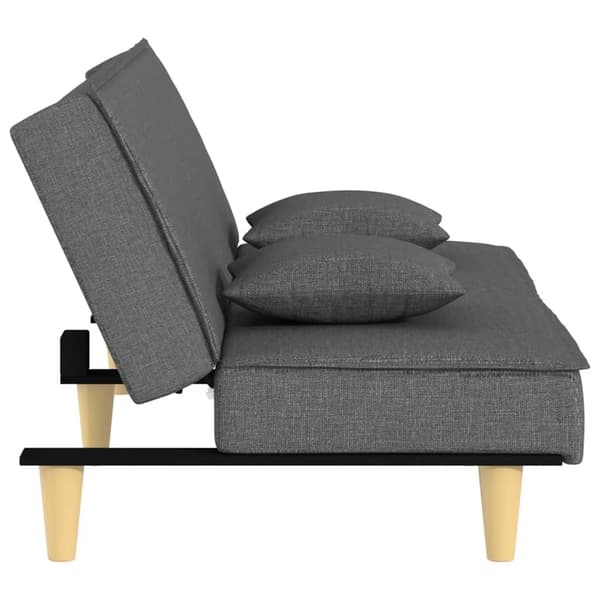 vidaXL Bäddsoffa, mörkgrå, klädd i tyg