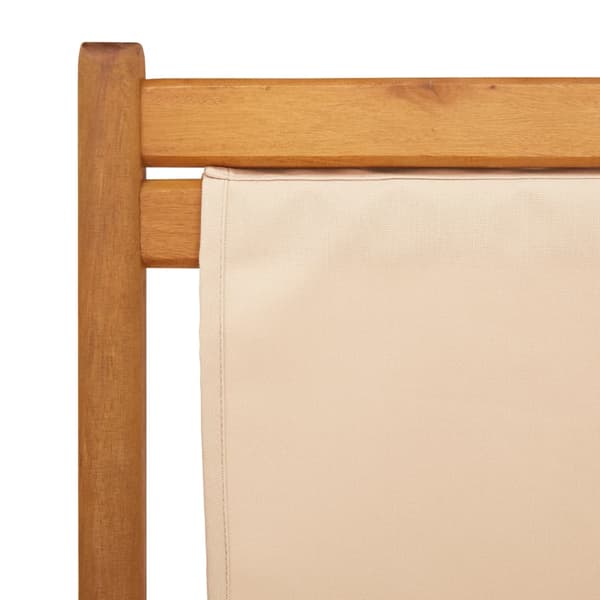 vidaXL foldbar strandstol beige eukalyptustræ og stof