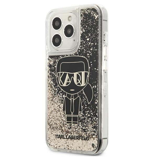 Karl Lagerfeld Liquid Glitter Gatsby-cover til iPhone 13 Pro Max, sort