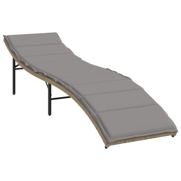 vidaXL Solstolar med kuddar, set om 2, beige, polyrotting