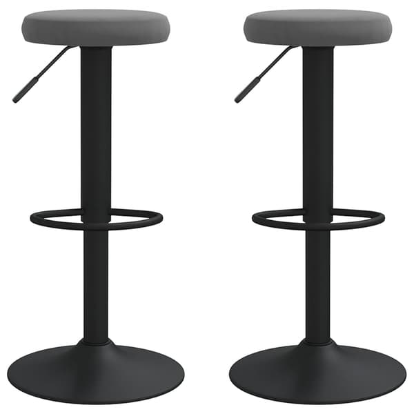 vidaXL Barstolar, set om 2, mörkgrå, klädda i sammet