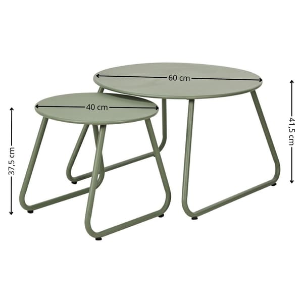 Set med 2 gröna metallbord Loft Duo