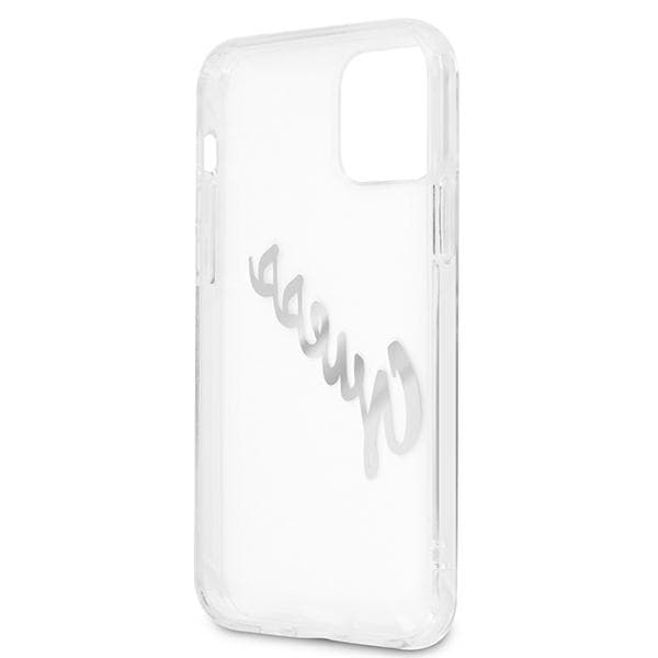 Guess Vintage Script Sølv cover til iPhone 12 Pro Max, Gennemsigtig