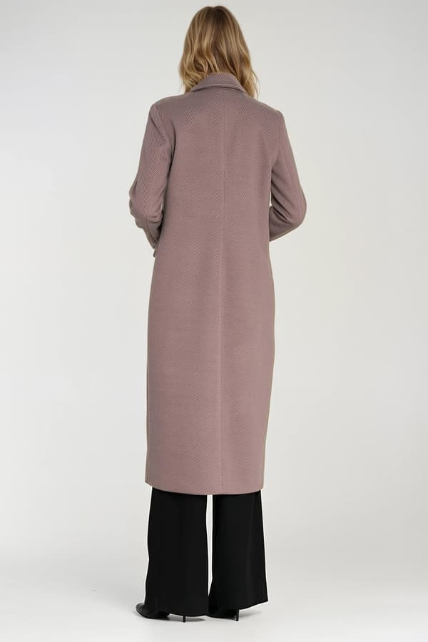 Elegant dubbelknäppt kappa - beige 36