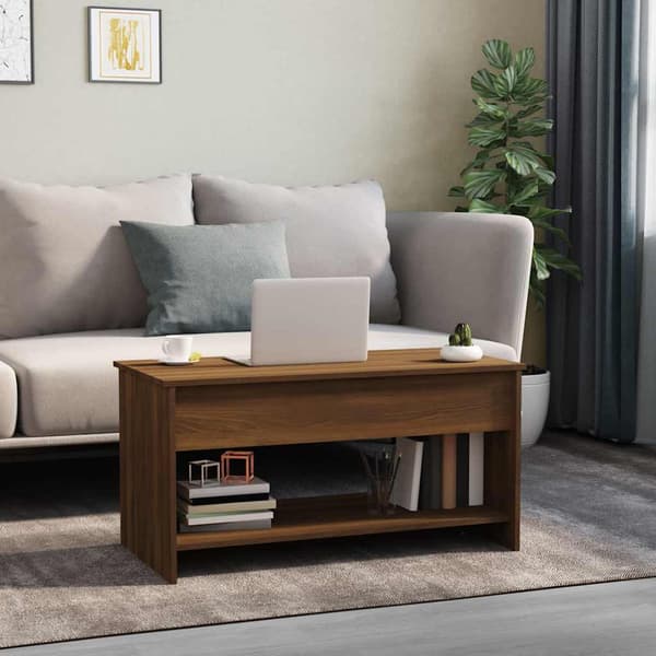 vidaXL sofabord brunt egetræ 102x50x52,5 cm