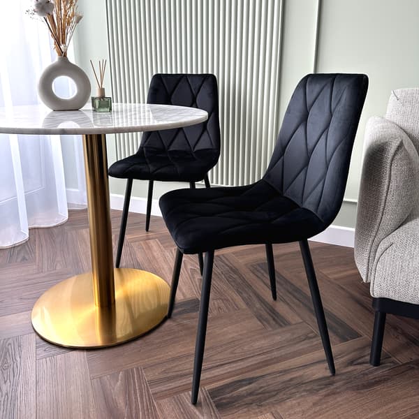Madison Velvet polstret fløjlsstol, sort
