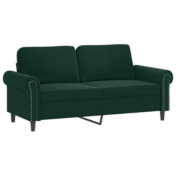 vidaXL 2-sitssoffa med kuddar, mörkgrön, 140 cm, sammet