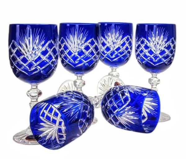 Koboltkristallvinglas 240ml Ananas 6 st
