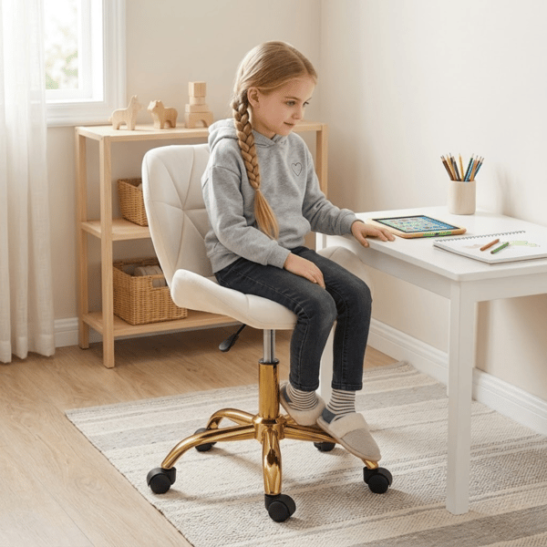 Luca kontorstol beige guldben