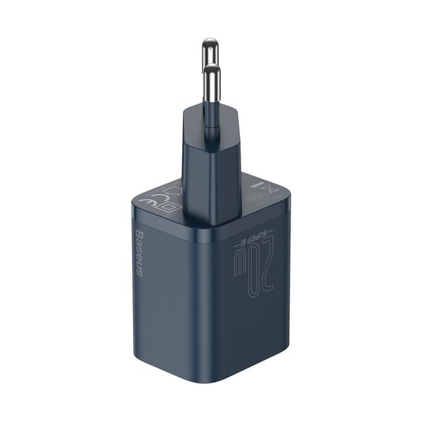 Super Si 1C Hurtigoplader USB-C 20W PD + iPhone Lightning Kabel 1m Blå