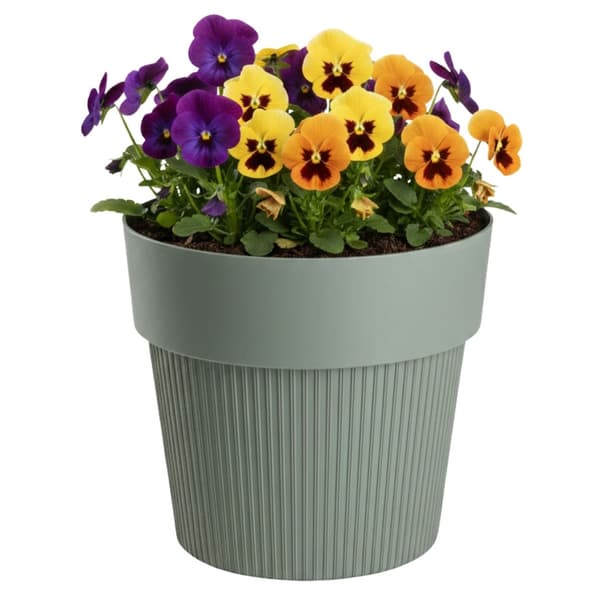 SILVA LINE återvunnet grågrönt blomkrukuset, 4 delar.