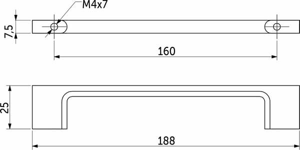 MØBELGREB AK705 AKS størrelse 160 KROM