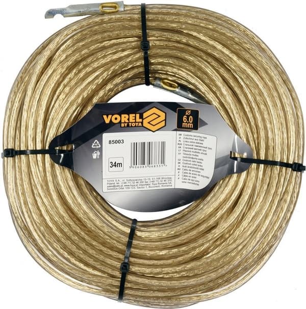 Målstålkabel 6mm 34m 85003 VOREL