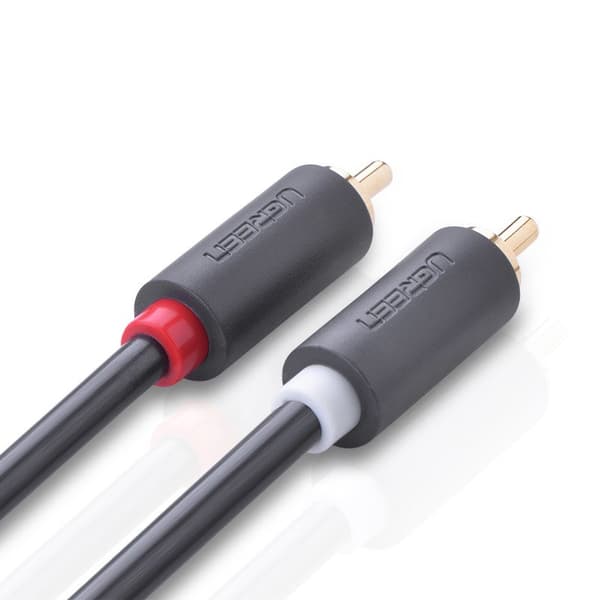 Ljudkabel 2RCA (hane) - 2RCA (hane) 2m - grå