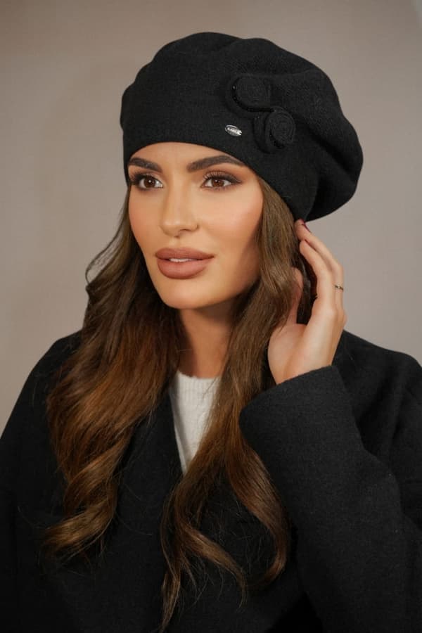 Kamea-Bara Dame Vinteruld Baret Sort