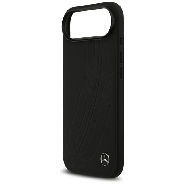 Mercedes Læder Stort Laurel Leaf MagSafe Etui til iPhone Air Sort