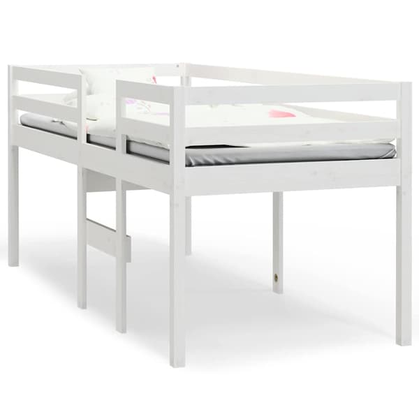 vidaXL Högsäng vit 90x200 cm massiv furu
