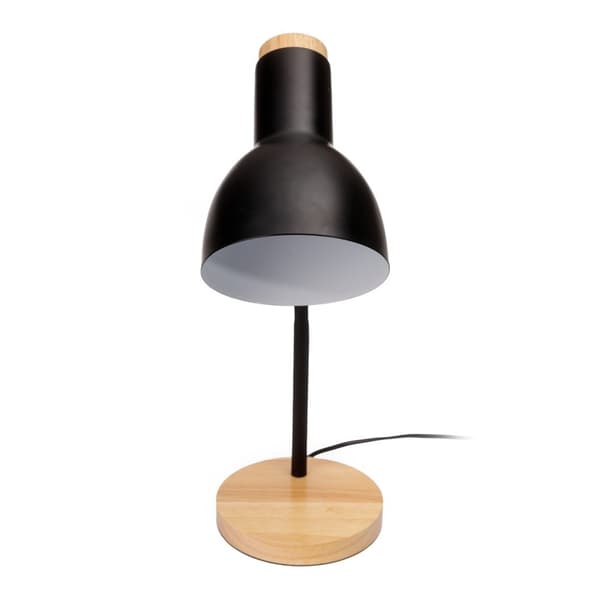 PLATINET SKRIVEBORDSLAMPE MARMA E27 TRÆFOT METAL SORT [46007]