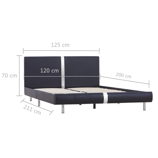 vidaXL sengestel sort kunstlæder 120 x 200 cm
