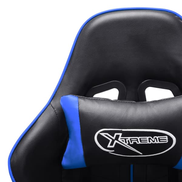 vidaXL gamingstol, sort og blå, kunstlæder