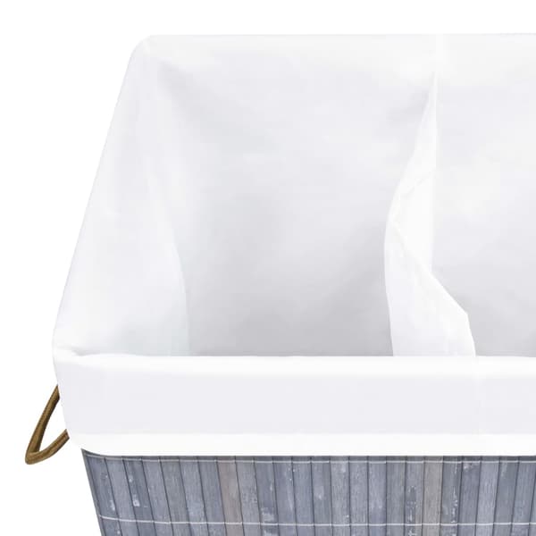 vidaXL Tvättkorg i bambu, grå, 72 l