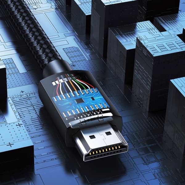HDMI 2.0 4K 2m svart hållbar flätad kabel