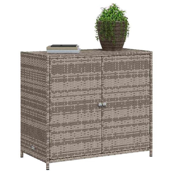vidaXL Puutarhakaappi, Harmaa, 83x45x76 cm, Polyrottinki