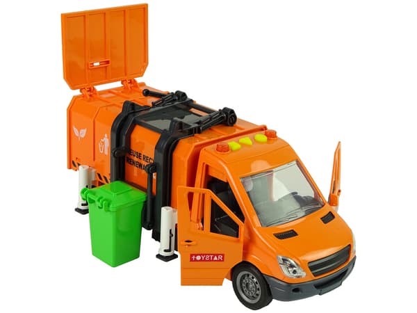 Skraldebil Friktionsdrev Lydeffekter Orange