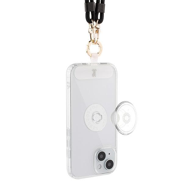 Just Elegance 3in1 PopGrip -kotelo iPhone 15:lle, läpinäkyvä