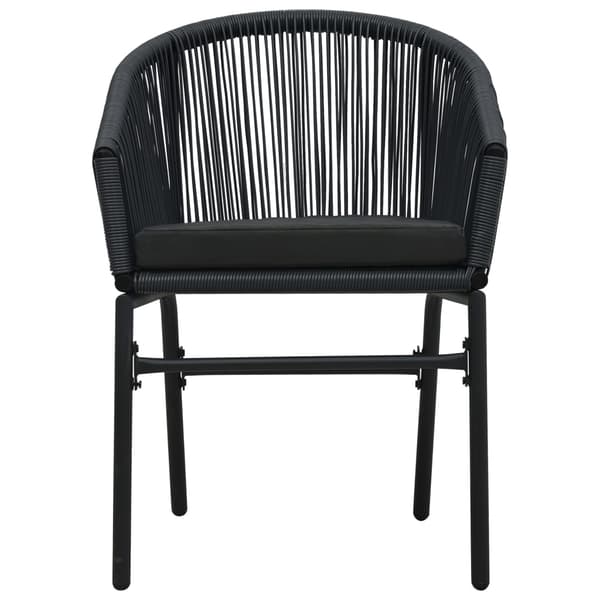 vidaXL havestole, sæt med 2, sort, PE-rattan