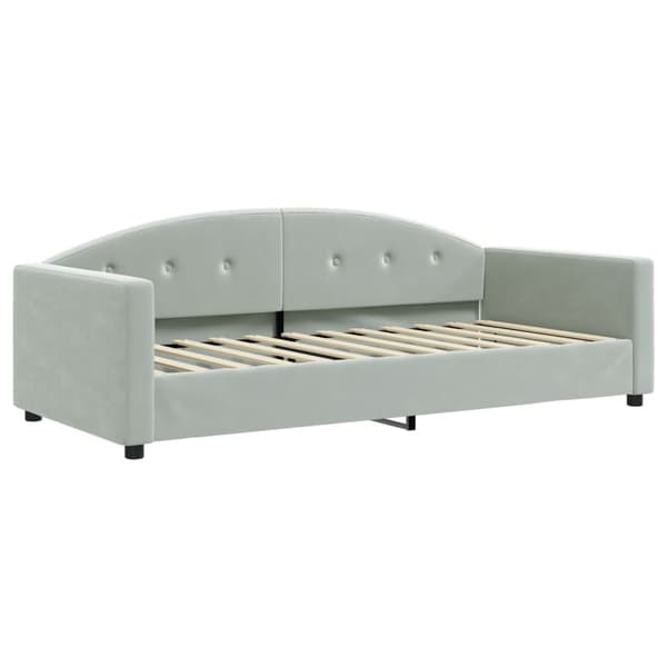 vidaXL Bäddsoffa ljusgrå 90x200 cm sammet