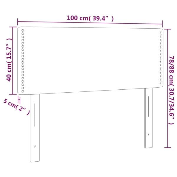 vidaXL sengegavl sort 100x5x78/88 cm stof