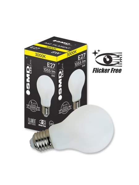 LED-lamppu E27 ZAR4564SLL 8W 3000K, välkkymätön