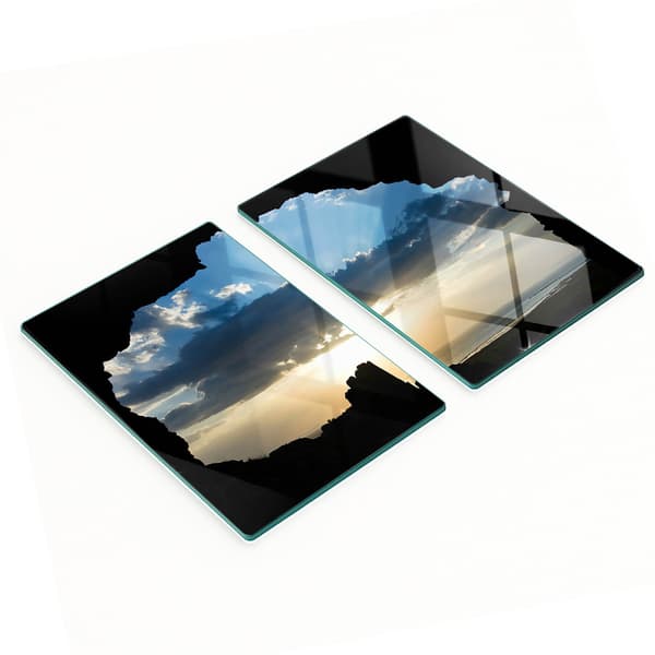 Dekorative glas skære- og serveringsbrædder Sunset 2x40x52 cm