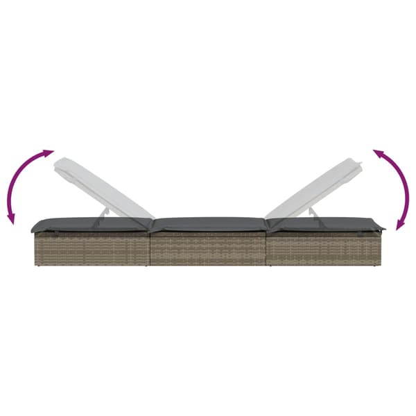 vidaXL 2-sits solfåtölj med bord, grå, polyrotting