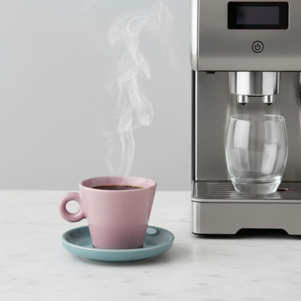 Echo 100 ml pink espressokop med turkis underkop