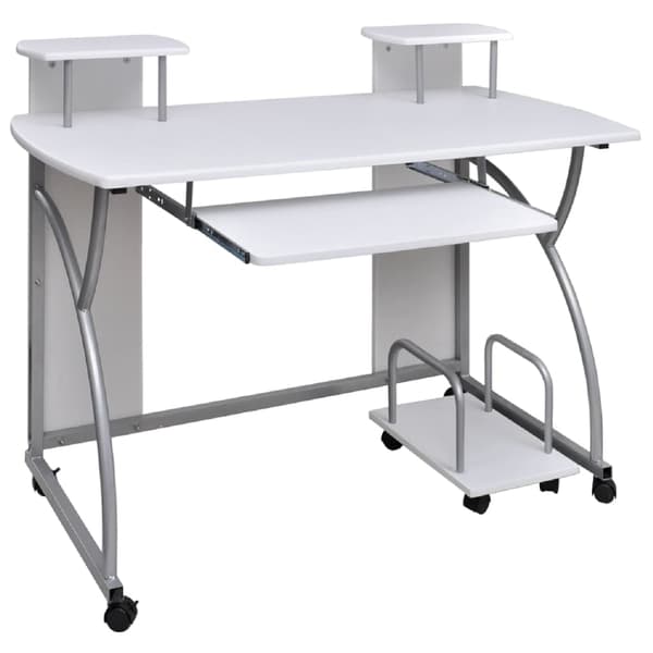 vidaXL computerbord, hvid, 110x52x88,5 cm